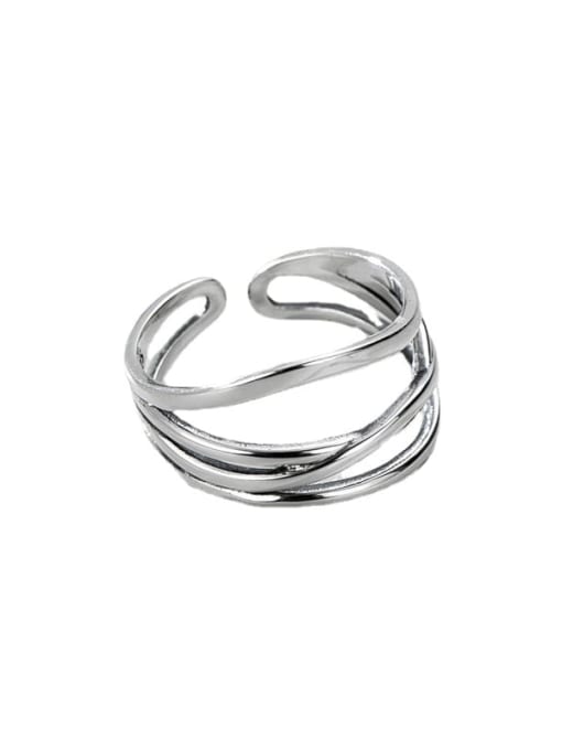 ARTTI 925 Sterling Silver Irregular Minimalist Stackable Ring 0