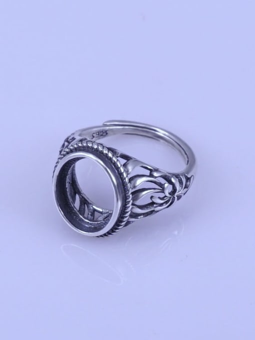 Supply 925 Sterling Silver Round Ring Setting Stone size: 10*12mm 1