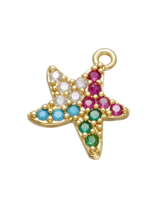 Golden diamond starfish Brass Micro inlay Fancy diamond Small pendant