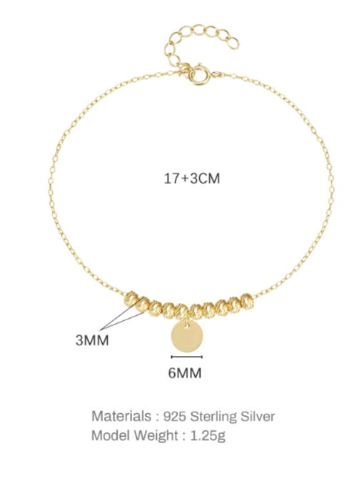 YUANFAN 925 Sterling Silver Geometric Minimalist Link Bracelet 3