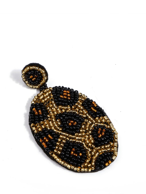 E68690 Non-woven fabric Bead  Geometric Bohemia Hand-Woven  Drop Earring