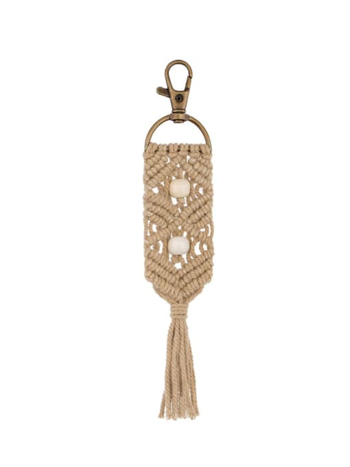 K68159 Alloy Bead Cotton Rope Tassel Bohemia Hand-Woven Bag Pendant
