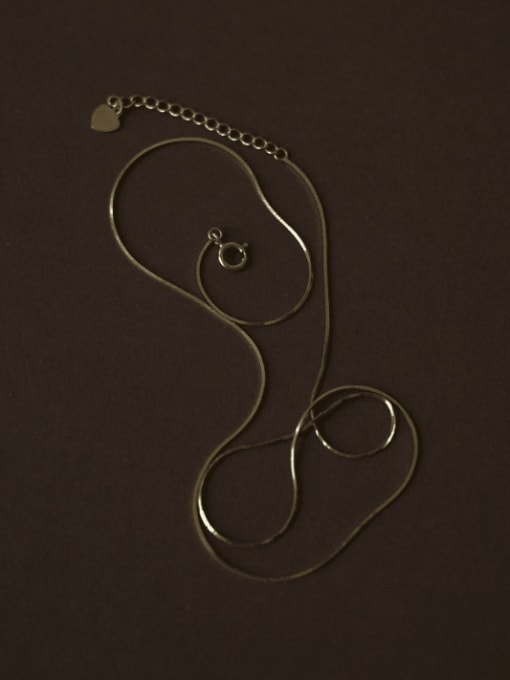 ZEMI 925 Sterling Silver Minimalist  snake bone chain Necklace 0