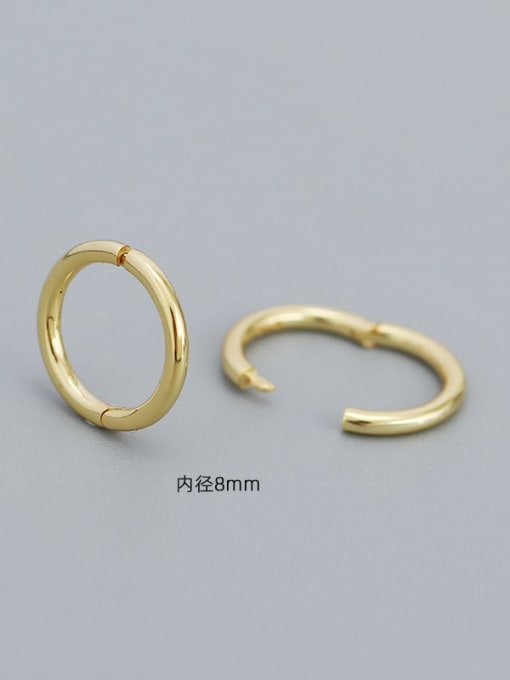Gold（8mm） 925 Sterling Silver Geometric Minimalist Stud Earring