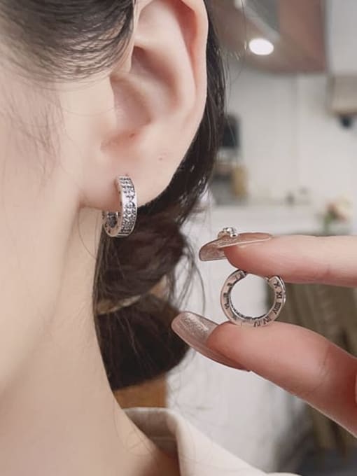 TAIS 925 Sterling Silver Geometric Vintage Huggie Earring 1