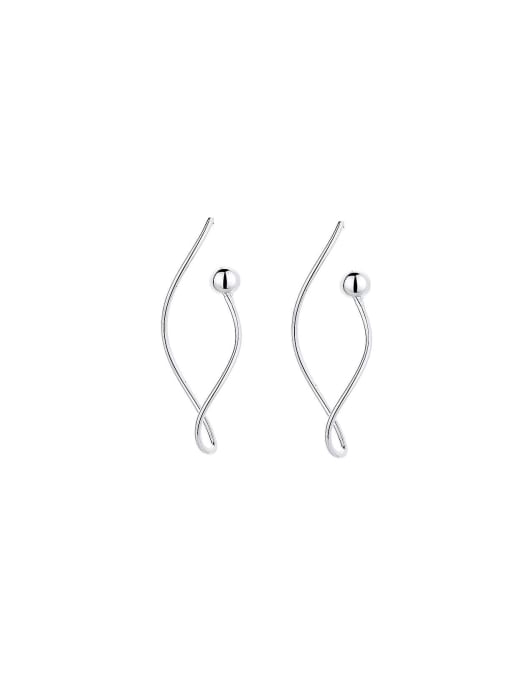 118r gold, about 2.5G, right 925 Sterling Silver Geometric Trend Threader Earring