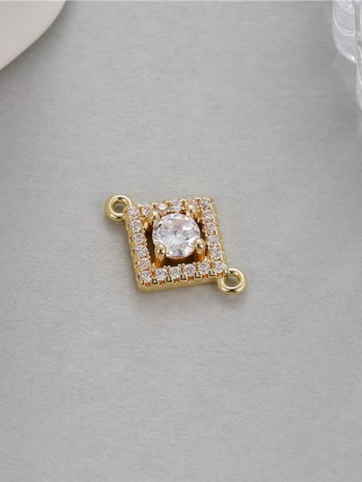 H 9978 Brass Cubic Zirconia Minimalist Geometric DIY  Pendant