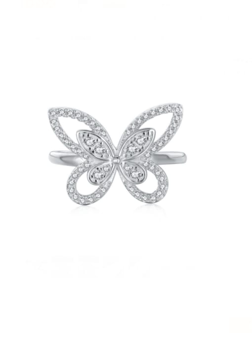 STL-Silver Jewelry 925 Sterling Silver Cubic Zirconia Butterfly Luxury Band Ring 0