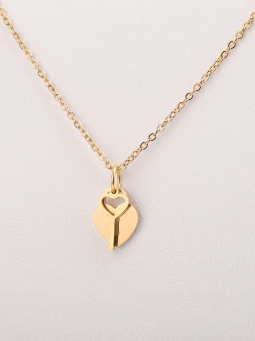 golden Stainless steel Key Minimalist Necklace
