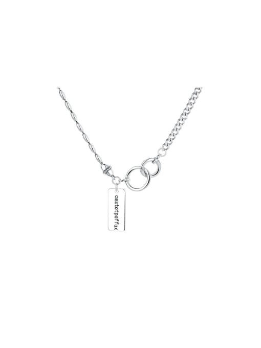 194FL8.5g 925 Sterling Silver Geometric Vintage Necklace