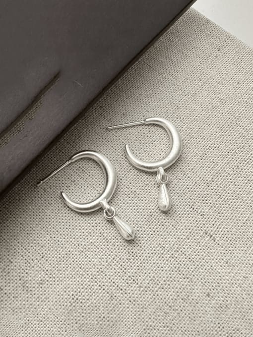 1ES51 Silver 925 Sterling Silver Geometric Minimalist Stud Earring