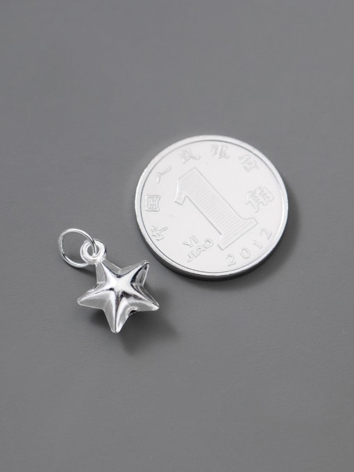 FAN S925 plain silver three-dimensional five-pointed star pendant 1