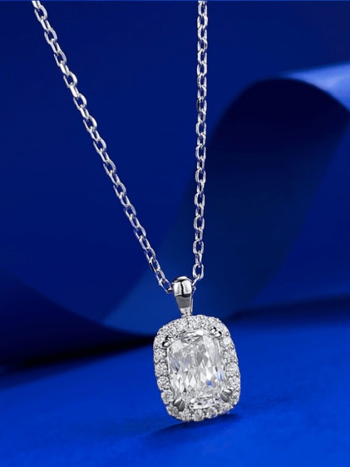 N403 platinum 925 Sterling Silver Cubic Zirconia Geometric Luxury Necklace