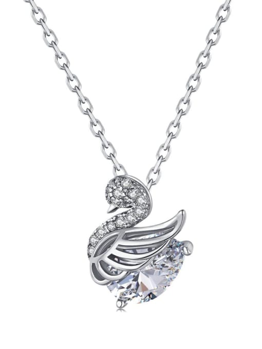 STL-Silver Jewelry 925 Sterling Silver High Carbon Diamond  Luxury Swan Pendant  Necklace 4