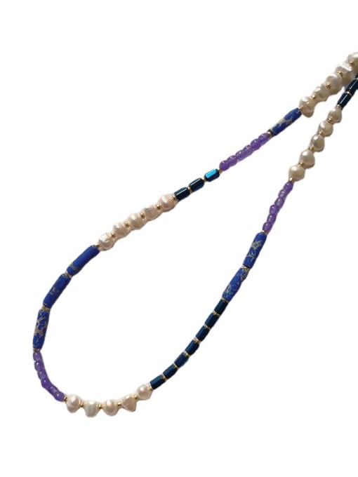 W.BEADS Natural Stone Bohemia Freshwater Pearls Handmade Beading Necklace 3