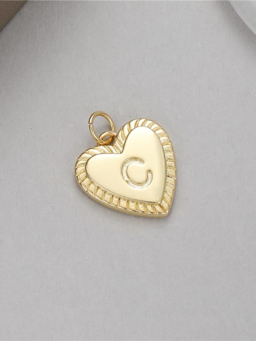H 10514 Brass Minimalist Heart DIY Pendant
