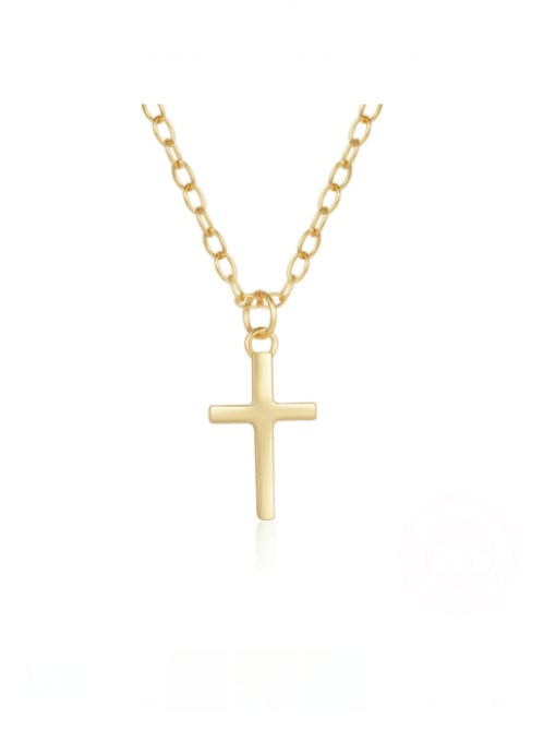 YUANFAN 925 Sterling Silver Cross Minimalist Regligious Necklace
