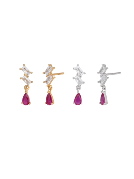 Jewel-Silver 925 Sterling Silver Cubic Zirconia Water Drop Minimalist Drop Earring 0