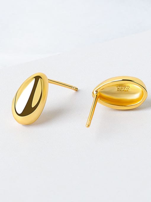 Gold 925 Sterling Silver Water Drop Minimalist Stud Earring