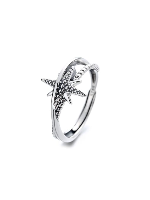 TAIS 925 Sterling Silver Star Vintage Band Ring 0