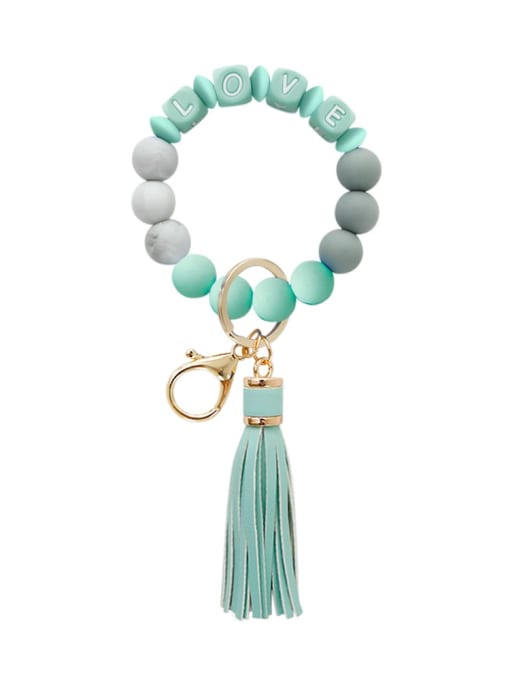 Mint k68267 Alloy Silicone Bead Tassel Bracelet /Key Chain