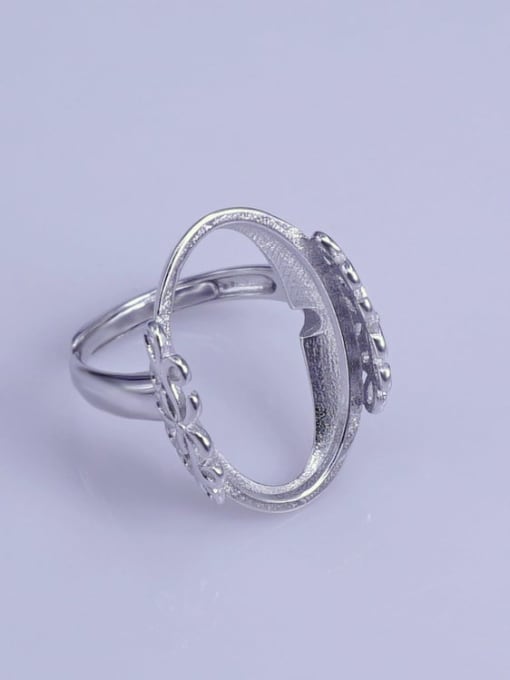 Supply 925 Sterling Silver 18K White Gold Plated Geometric Ring Setting Stone size: 15*25mm 2