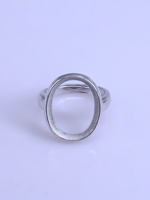 Supply 925 Sterling Silver 18K White Gold Plated Geometric Ring Setting Stone size: 14*18mm 1