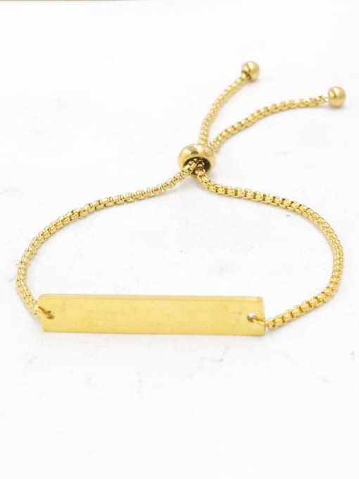 Square strip gold Stainless steel Geometric Minimalist Bracelet
