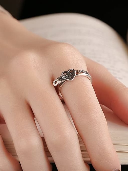 TAIS 925 Sterling Silver Heart Vintage Ring 1