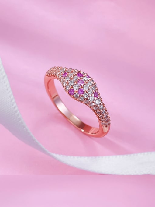 R950 Pink Diamond Ring 925 Sterling Silver Cubic Zirconia Geometric Luxury Cocktail Ring