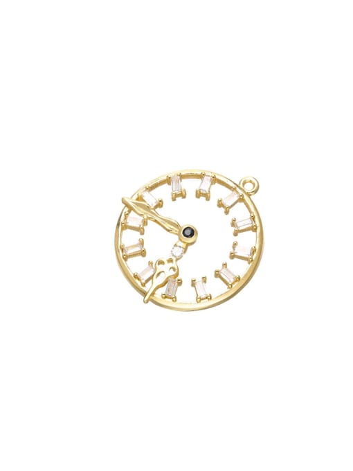 KOKO Brass Microset Zircon Clock Pendant 0