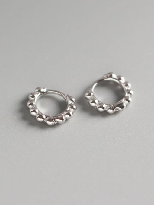 1#Small platinum 925 Sterling Silver Geometric Minimalist Huggie Earring