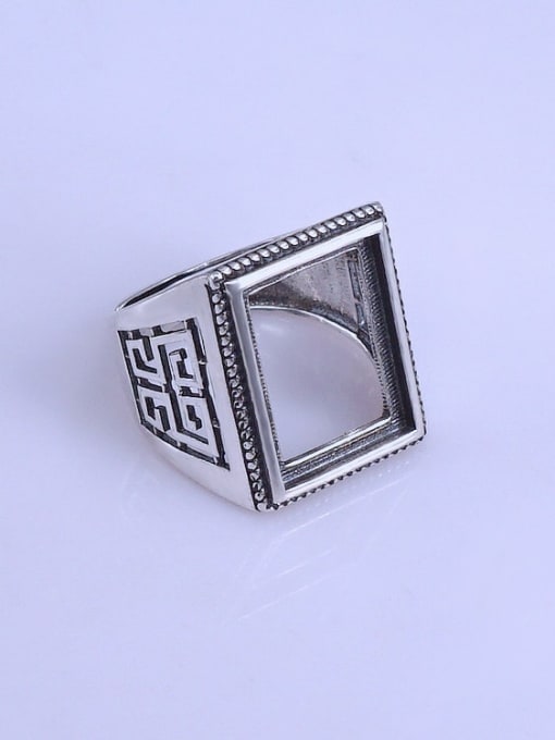Supply 925 Sterling Silver Geometric Ring Setting Stone size: 12*16mm 2