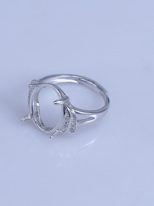 Supply 925 Sterling Silver 18K White Gold Plated Geometric Ring Setting Stone size: 11*14mm 1