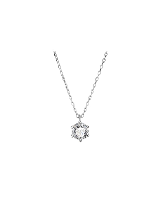 TAIS 925 Sterling Silver Cubic Zirconia Geometric Dainty Necklace 0