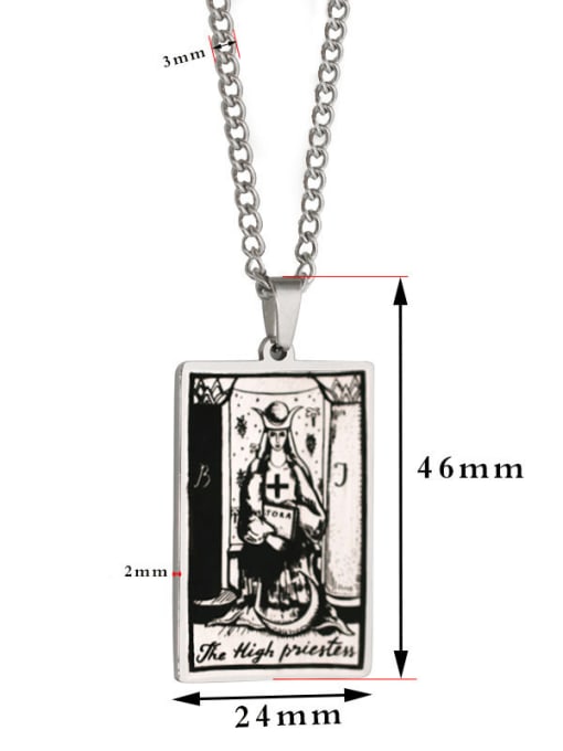 M&J The High Priestess's Tarot hip hop stainless steel titanium steel necklace 1