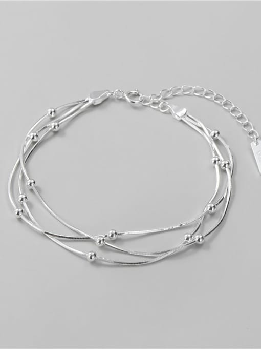 ARTTI 925 Sterling Silver Bead Round Minimalist Strand Bracelet 3