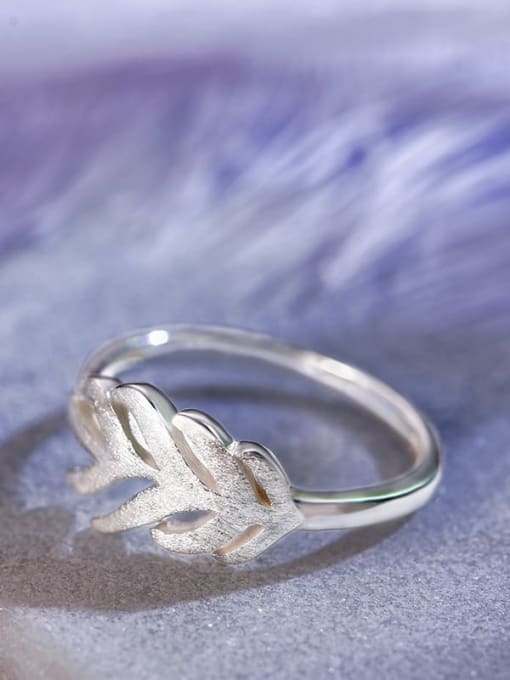 LOLUS 925 Sterling Silver feather wings Minimalist Band Ring 1