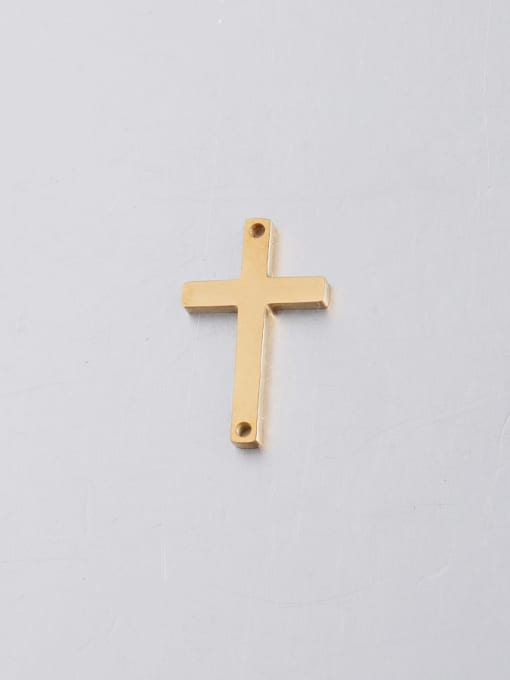 golden Stainless steel Double hole Cross Minimalist Pendant