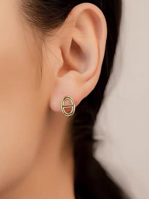 ZEMI 925 Sterling Silver Geometric Minimalist Huggie Earring 1