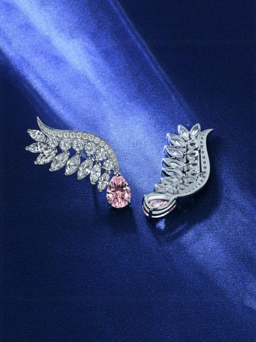 A&T Jewelry 925 Sterling Silver Cubic Zirconia Angel Luxury Cluster Earring 0