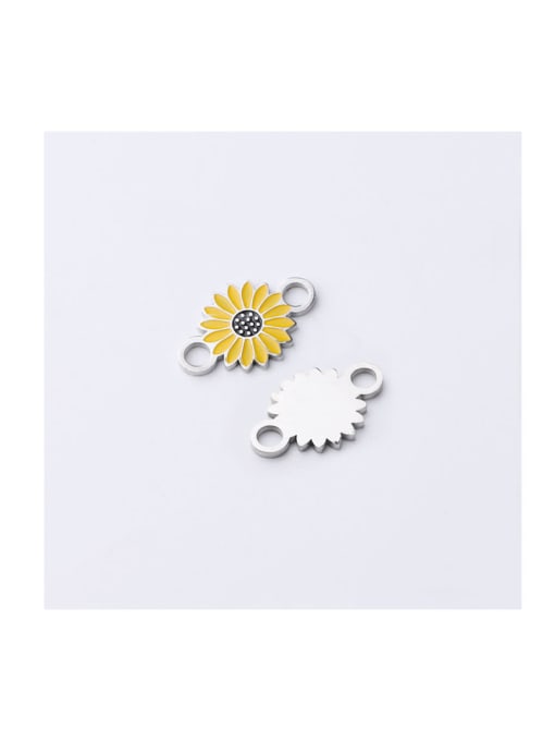 MEN PO Stainless steel fresh small daisy double hole sun flower accessories 1