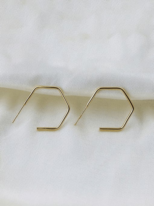 YUANFAN 925 Sterling Silver Geometric Line Minimalist Stud Earring