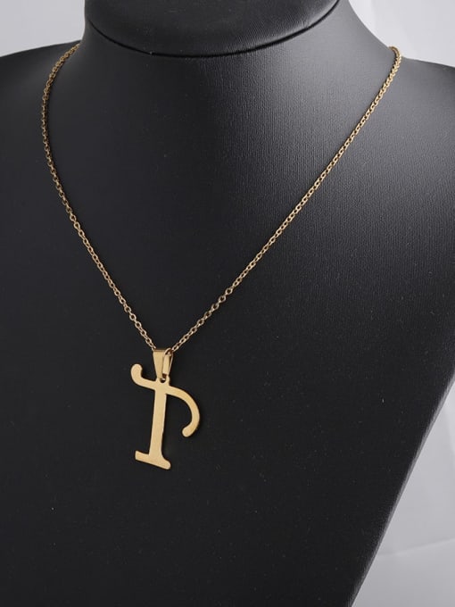 Golden t Stainless steel Letter Minimalist Necklace