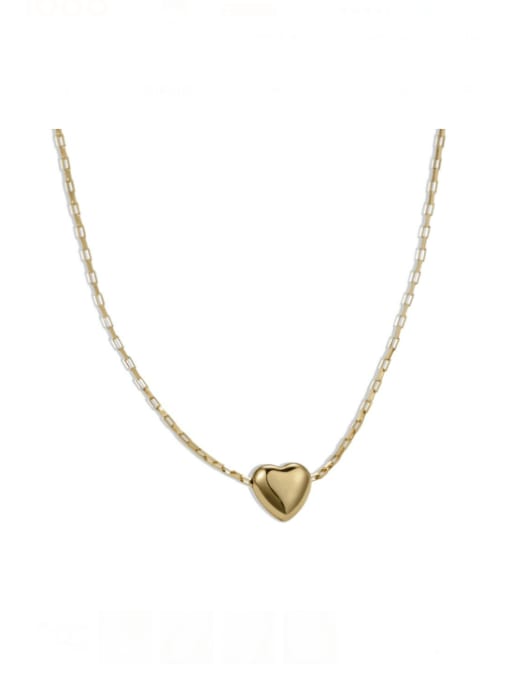 DY190696  Gold 925 Sterling Silver Heart Minimalist Necklace
