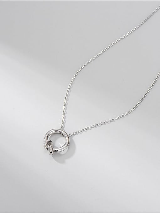 Ring Knot Necklace 925 Sterling Silver Irregular Minimalist Necklace