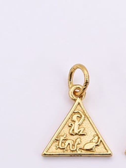 Golden Dragon and monkey Sanhe S925 Sterling Silver Triangle Triad Pendant