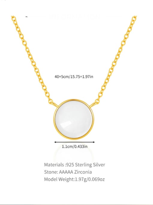 YUANFAN 925 Sterling Silver Shell Geometric Minimalist Necklace 2