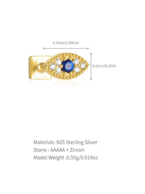 Single Gold 8 925 Sterling Silver Cubic Zirconia Geometric Minimalist Single Earring