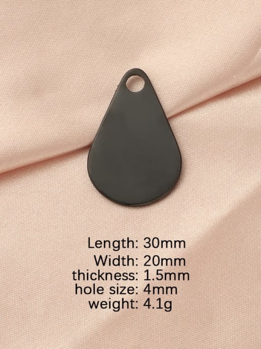 black Stainless steel Minimalist  Water Drop DIY Pendant